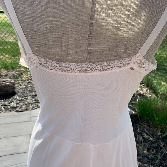 Vintage Babydoll Midi Slip Dress Satin Lace Trim Boho Lingerie - Picture 16 of 16